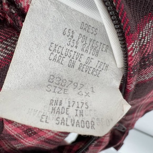 Vintage‎ Bonnie Jean Girls Size 6X Plaid Velvet Collar Dress Pink Brown Pleated - Picture 7 of 8